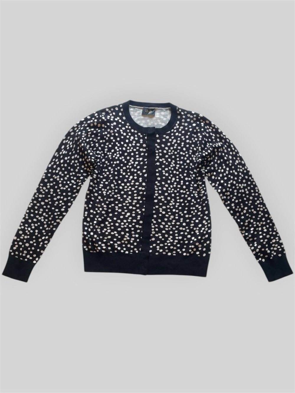 Liu Jo Black and White Dotted Snap Closure Cardigan